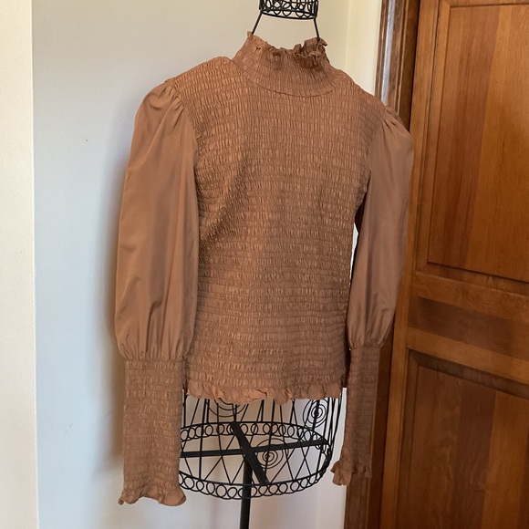 Veronica Beard Tops - Veronica Beard Elsmere Smocked High-Neck Blouse sz 4